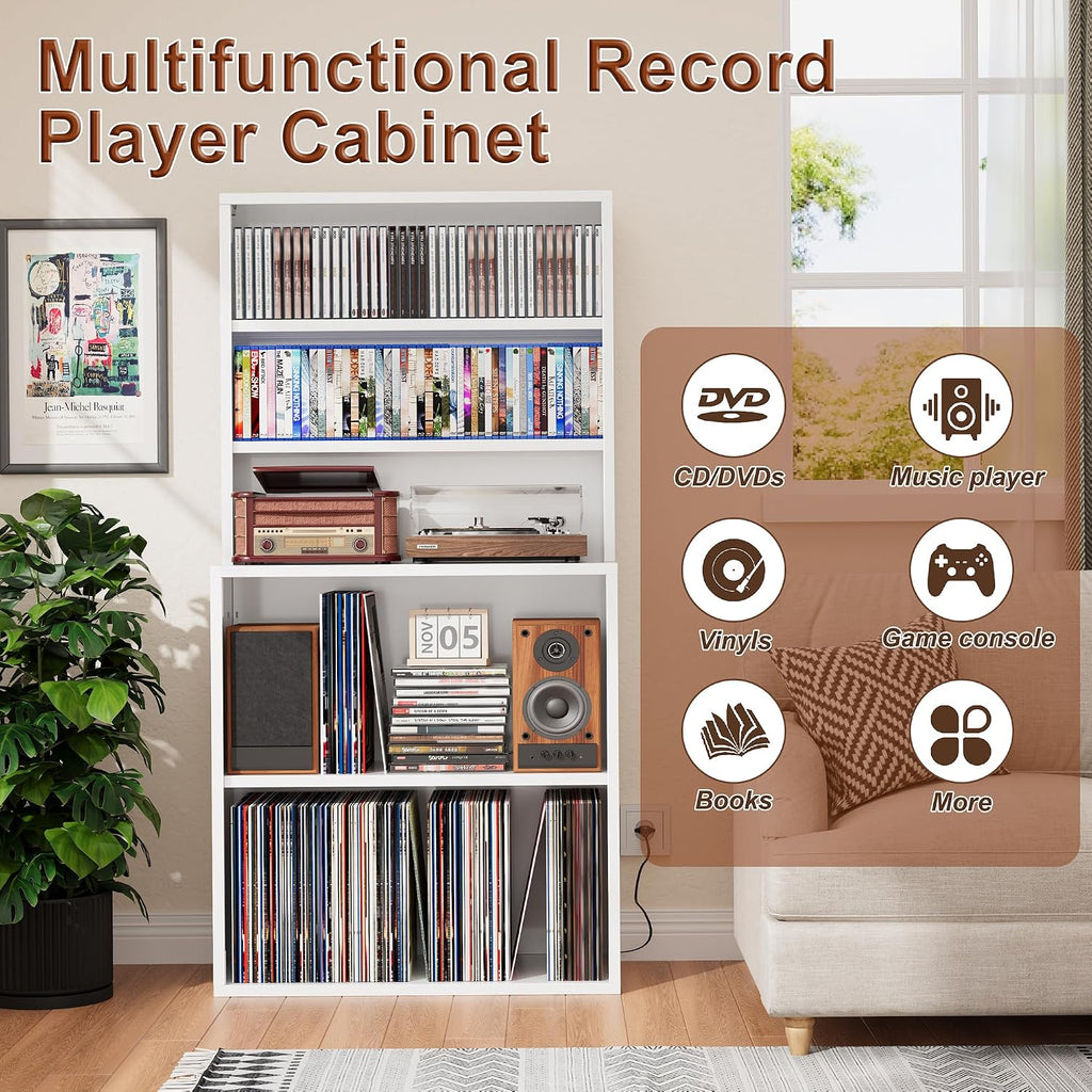 5‑Tier Multimedia Media Storage Tower